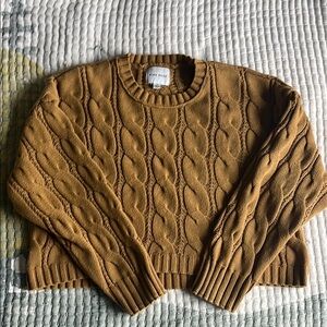 Mustard Yellow Cable Knit Sweater